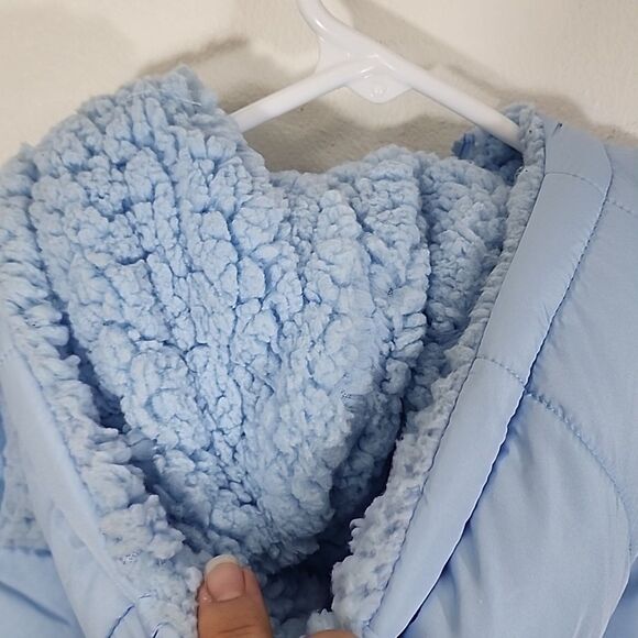 Jessica Simpson baby girl blue soft faux fur lined coat size 24 months NWT - Picture 6 of 11